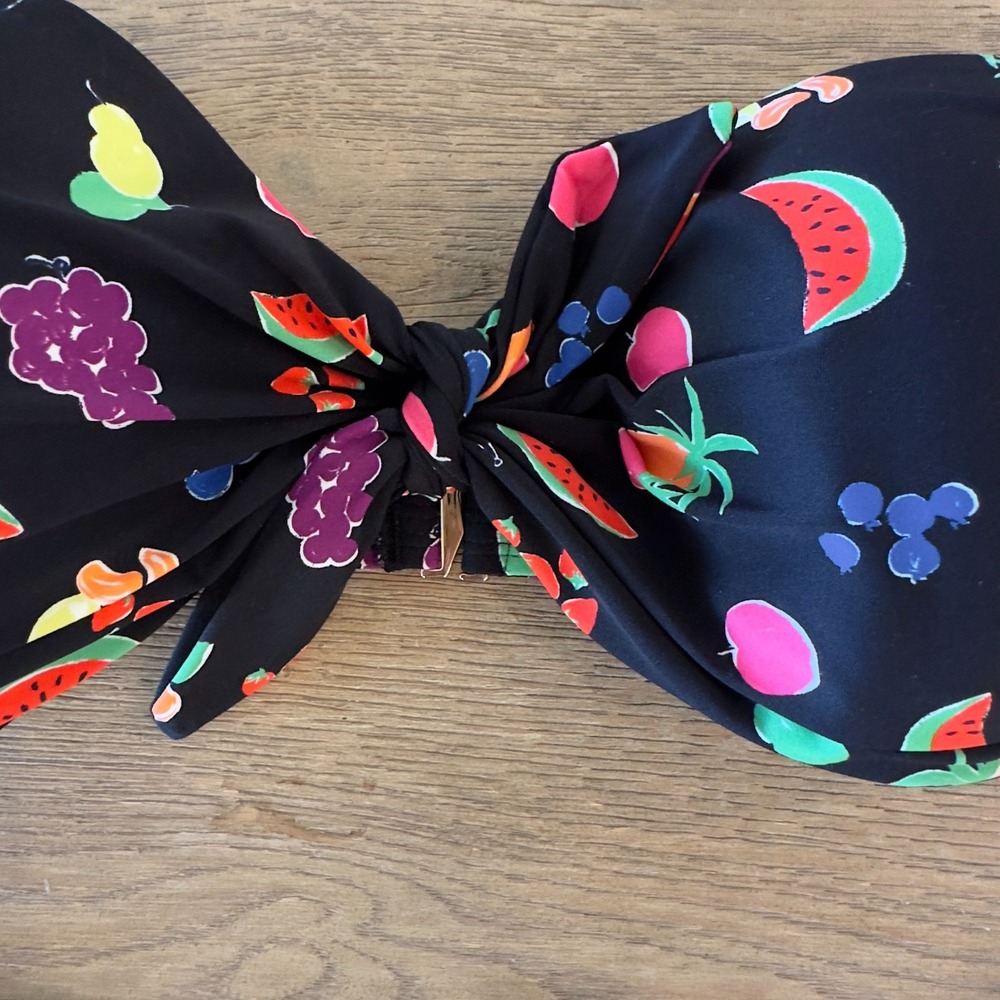 NEW kate spade New York Summer Fruit Bikini Set-Bandeau Tie Top & Brief-Size Med - Picture 4 of 16